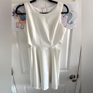 Cream Colored Mini Dress With Side Cut Outs Size M NWT